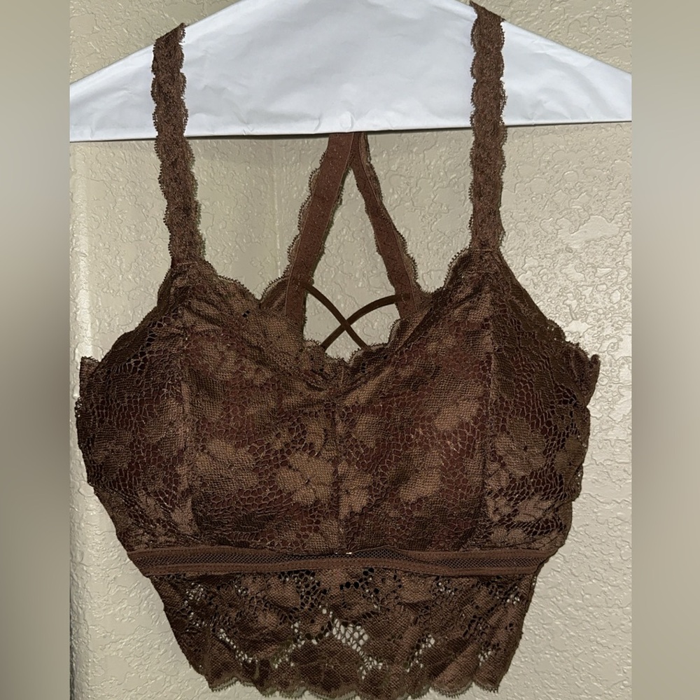 Jady K Deluxe Lace Bralette in Brown